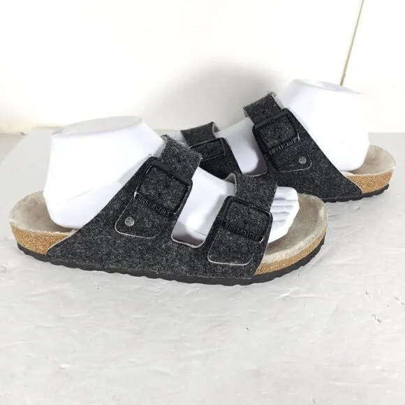 BIRKENSTOCK Arizona Rivet EU41 US L10/M8 Gray Wool Flat Slide Sandals Shoes
