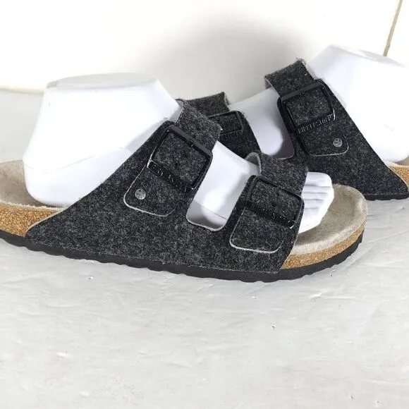 BIRKENSTOCK Arizona Rivet EU41 US L10/M8 Gray Wool Flat Slide Sandals Shoes
