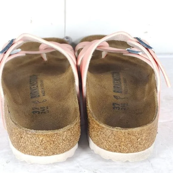 Birkenstock Women's Mayari US6 EU37 BirkoFlor Coral Peach Strappy Slide sandals