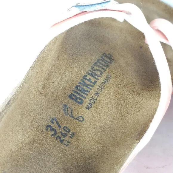 Birkenstock Women's Mayari US6 EU37 BirkoFlor Coral Peach Strappy Slide sandals