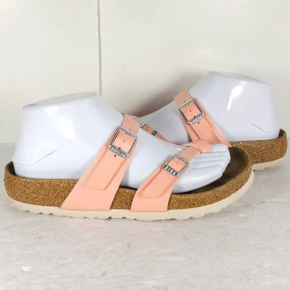 Birkenstock Women's Mayari US6 EU37 BirkoFlor Coral Peach Strappy Slide sandals