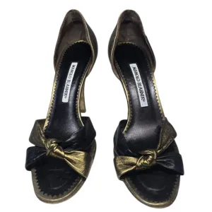 Black Gold Manolo Blahnik Open toe sandals sz 36.5 /6