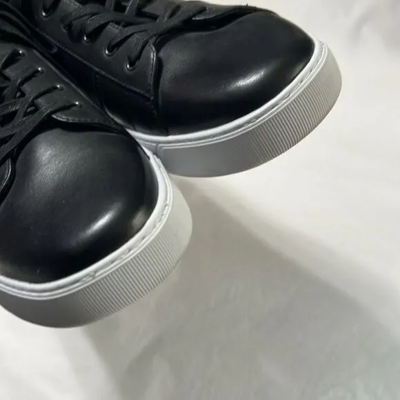 Black Leather Sneakers Size 10.5 Mens