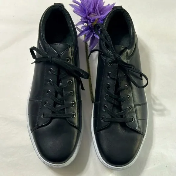 Black Leather Sneakers Size 10.5 Mens