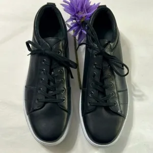 Black Leather Sneakers Size 10.5 Mens