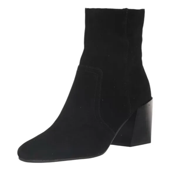 Blondo Sadie Waterproof Ankle Boot Black Suede Block Heel Zipper Side Closure 6