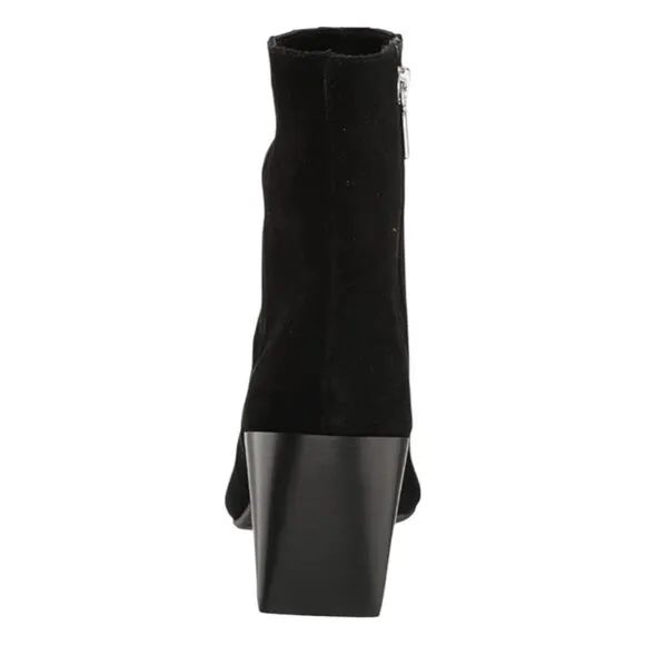 Blondo Sadie Waterproof Ankle Boot Black Suede Block Heel Zipper Side Closure 6