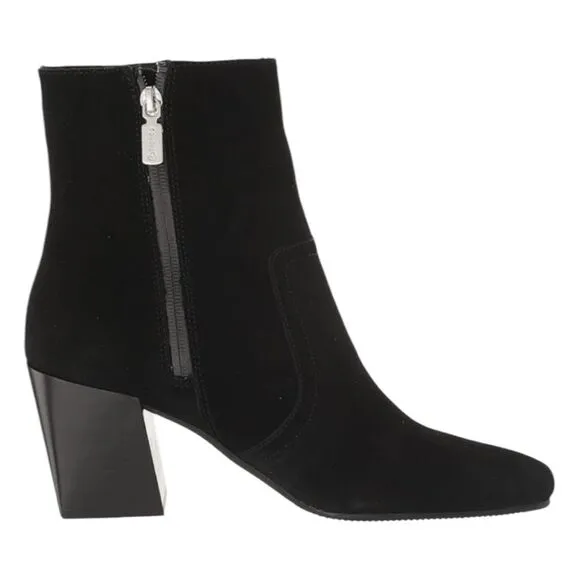 Blondo Sadie Waterproof Ankle Boot Black Suede Block Heel Zipper Side Closure 6
