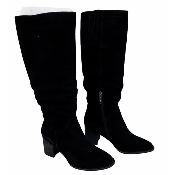 Blondo Waterproof Black Slouchy Nadeen Suede Knee High Tall Heeled Boots 10