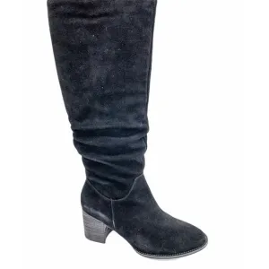 Blondo Waterproof Black Slouchy Nadeen Suede Knee High Tall Heeled Boots 10