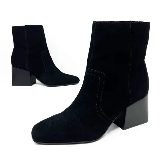 Blondo Waterproof Booties Salome Suede Block Heel Ankle Boots