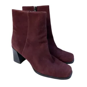 BLOOMINGDALE'S Sandra Suede Side Zip Ankle Boots - Size 8 M