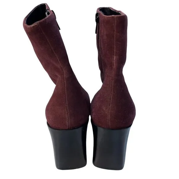 BLOOMINGDALE'S Sandra Suede Side Zip Ankle Boots - Size 8 M