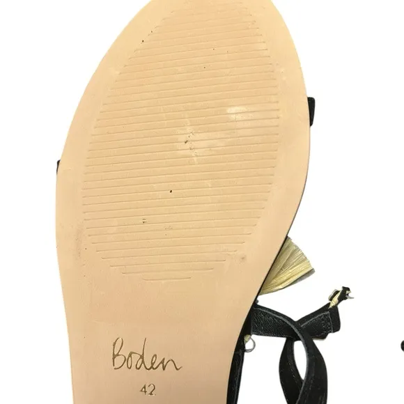 Boden Sarah black fringe sandals Size 42 or 10 1/2