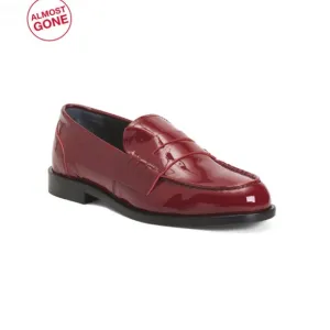 BOEMOS Burgundy Made In Italy Patent Leather Loafers