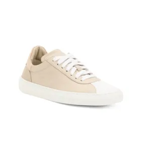BOEMOS White/Nude Made In Italy Leather Sneakers