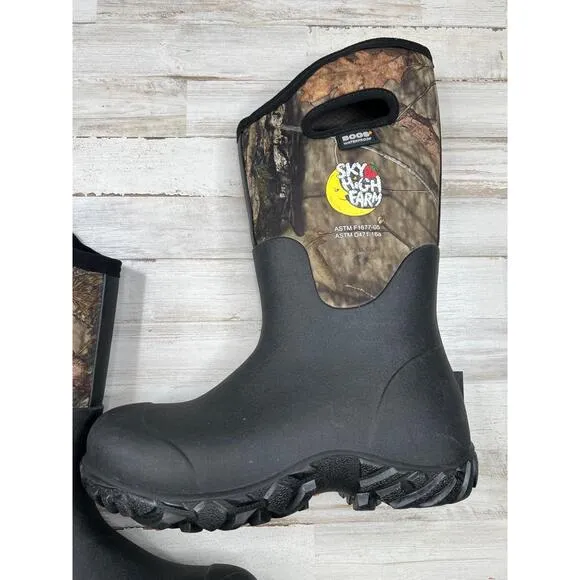 Boggs Sky High Worker Camouflage Boots Chunky Mossy Oak Sole Unisex US 7 EU 40