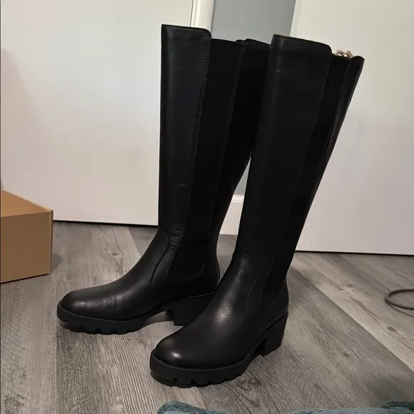 Born Black Heeled Galdot Boots with Chunky Heel