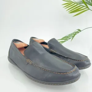 BORN Brompton Caleb Leather Loafers Men Size 11.5 Black Slip On Driving Moccasin