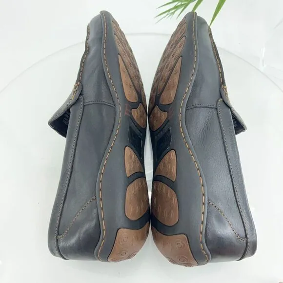 BORN Brompton Caleb Leather Loafers Men Size 11.5 Black Slip On Driving Moccasin