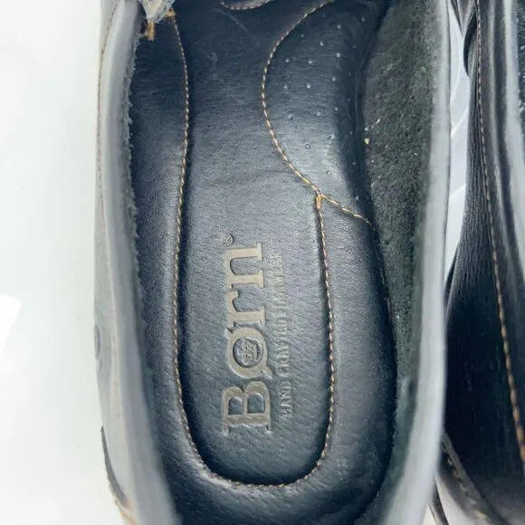 BORN Brompton Caleb Leather Loafers Men Size 11.5 Black Slip On Driving Moccasin