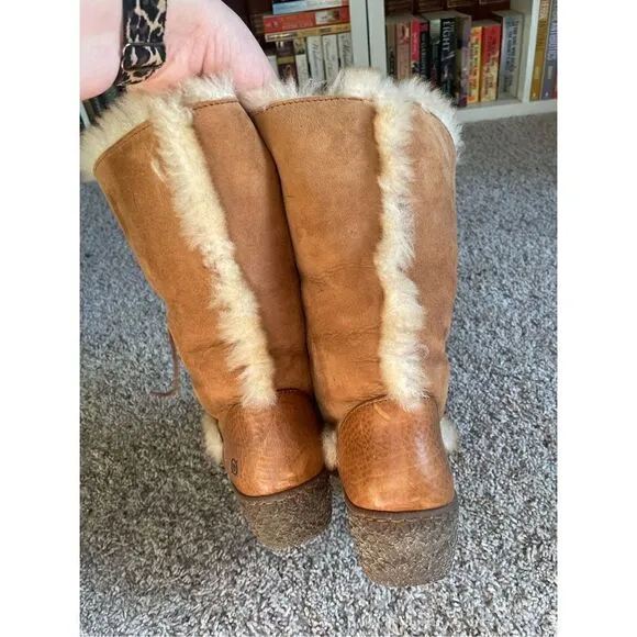 Born Footwear Leather Lace Up Mid Calf Boot