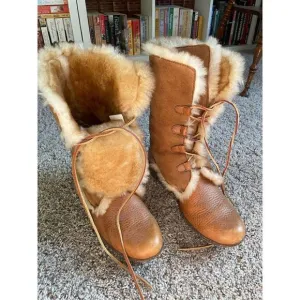 Born Footwear Leather Lace Up Mid Calf Boot