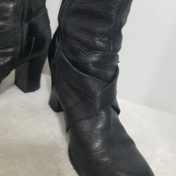 Born Leather Cross strap Boots