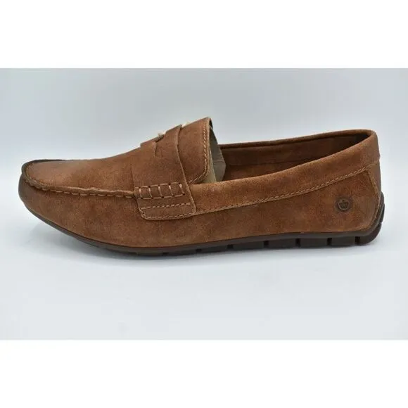 Born Men Size 9.5 Andes Rust Distressed Full Grain Leather Moc Toe Penny Loafers