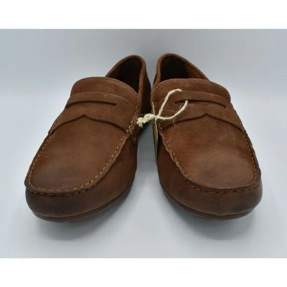 Born Men Size 9.5 Andes Rust Distressed Full Grain Leather Moc Toe Penny Loafers