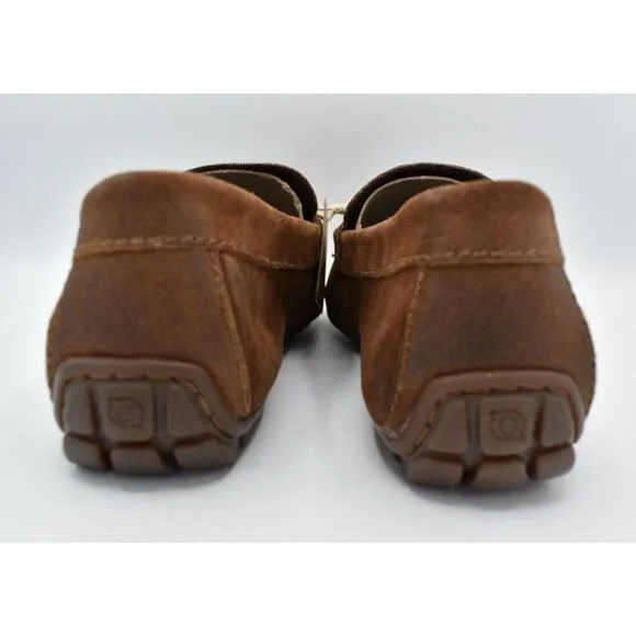 Born Men Size 9.5 Andes Rust Distressed Full Grain Leather Moc Toe Penny Loafers