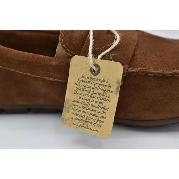 Born Men Size 9.5 Andes Rust Distressed Full Grain Leather Moc Toe Penny Loafers