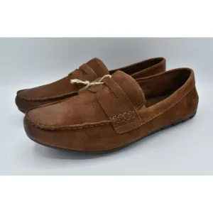 Born Men Size 9.5 Andes Rust Distressed Full Grain Leather Moc Toe Penny Loafers
