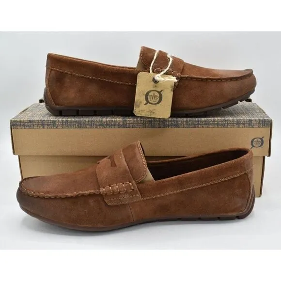 Born Men Size 9.5 Andes Rust Distressed Full Grain Leather Moc Toe Penny Loafers