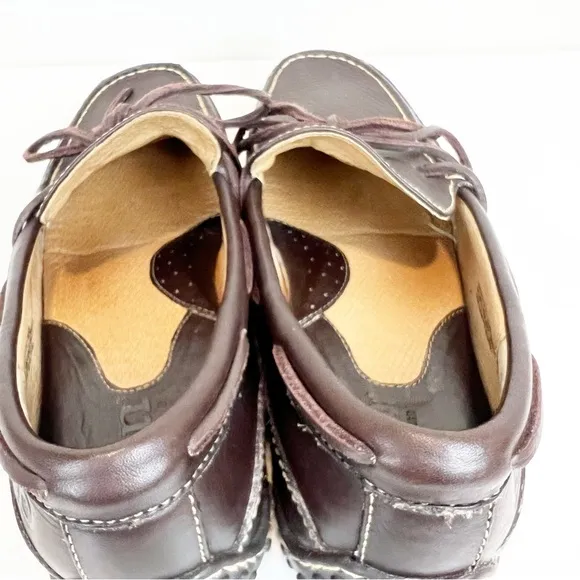 BORN Men’s Brown Laced Leather Driving Loafers Moccasins Size 9