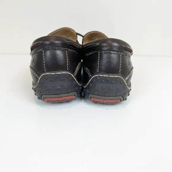 BORN Men’s Brown Laced Leather Driving Loafers Moccasins Size 9