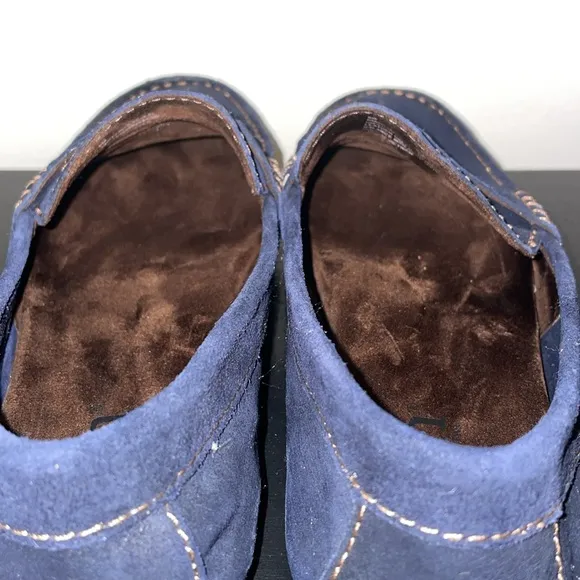BORN Men’s Suede Slip On Penny Loafers.  Memory foam insoles. 9 BM0003872 Navy