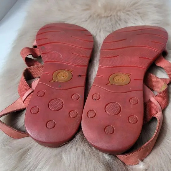 Born Elastic Strap Leather Sling Back Sandals Red Size 10
