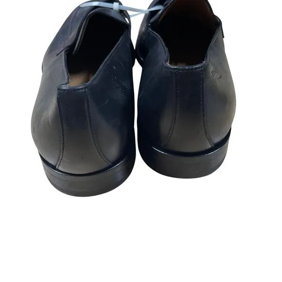 Boss Derrek Apron Toe Penny Loafers Black Leather Men's Size 10 EUC