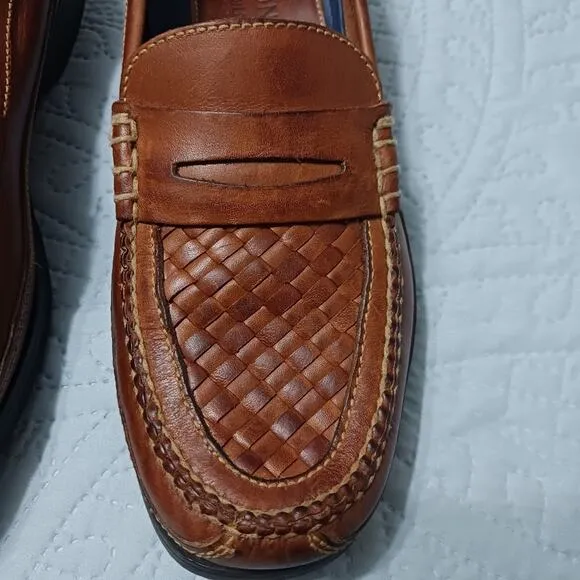 Bostonian classic loafers John mens size 9.5 y2k vintage style basket weave