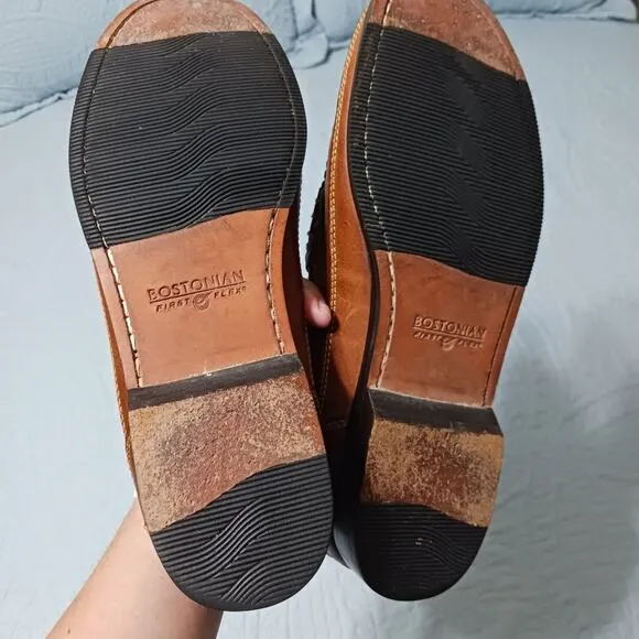 Bostonian classic loafers John mens size 9.5 y2k vintage style basket weave