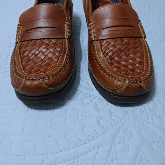 Bostonian classic loafers John mens size 9.5 y2k vintage style basket weave
