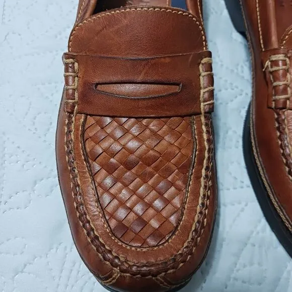 Bostonian classic loafers John mens size 9.5 y2k vintage style basket weave