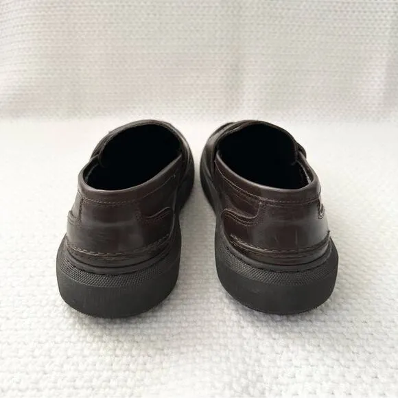 Bottega Marchigiana Italy Brown Leather Chunky Creeper Lug Sole Penny Loafers 41