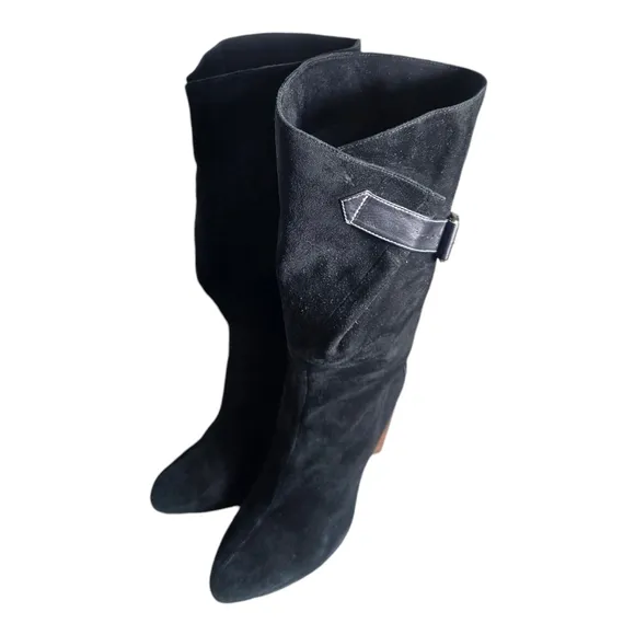 BOUTIQUE 9 &quot;BT Galen&quot;  Women's Black Leather Suede Mid-Calf Boots Size 8 M