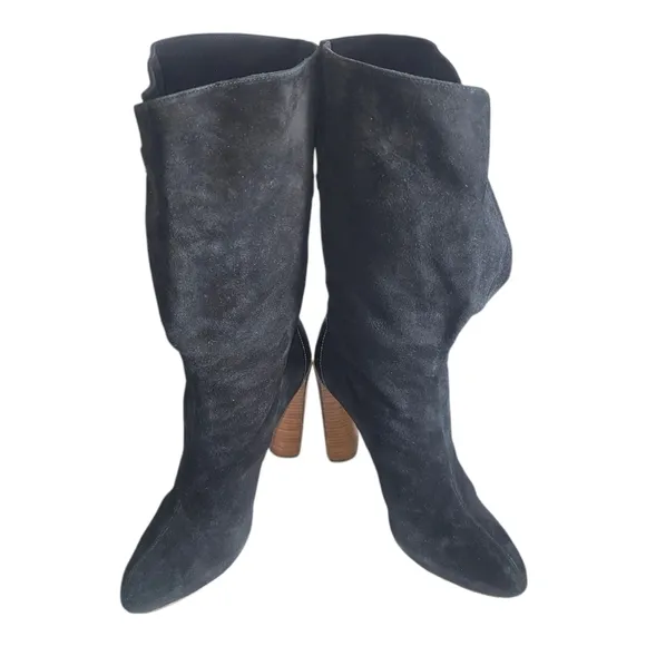 BOUTIQUE 9 &quot;BT Galen&quot;  Women's Black Leather Suede Mid-Calf Boots Size 8 M