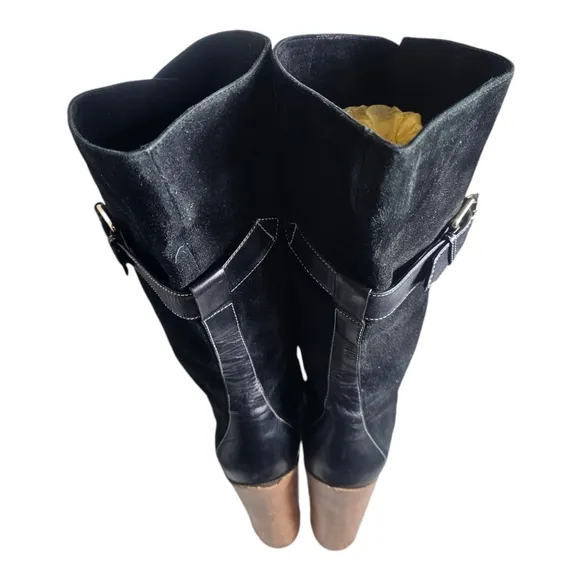 BOUTIQUE 9 &quot;BT Galen&quot;  Women's Black Leather Suede Mid-Calf Boots Size 8 M