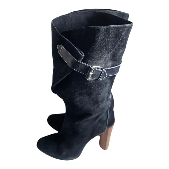 BOUTIQUE 9 &quot;BT Galen&quot;  Women's Black Leather Suede Mid-Calf Boots Size 8 M