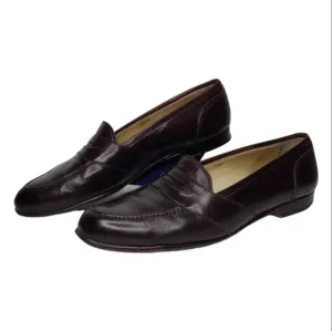 Bragano By Cole Haan Brown Leather Men's Penny Slip-On Loafers