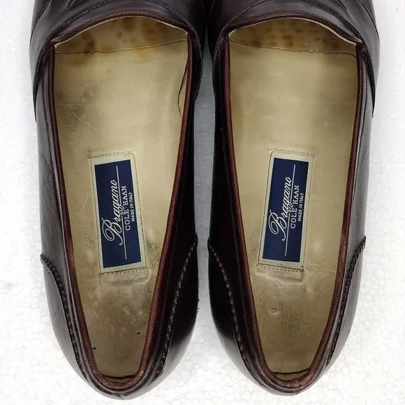 Bragano By Cole Haan Brown Leather Men's Penny Slip-On Loafers